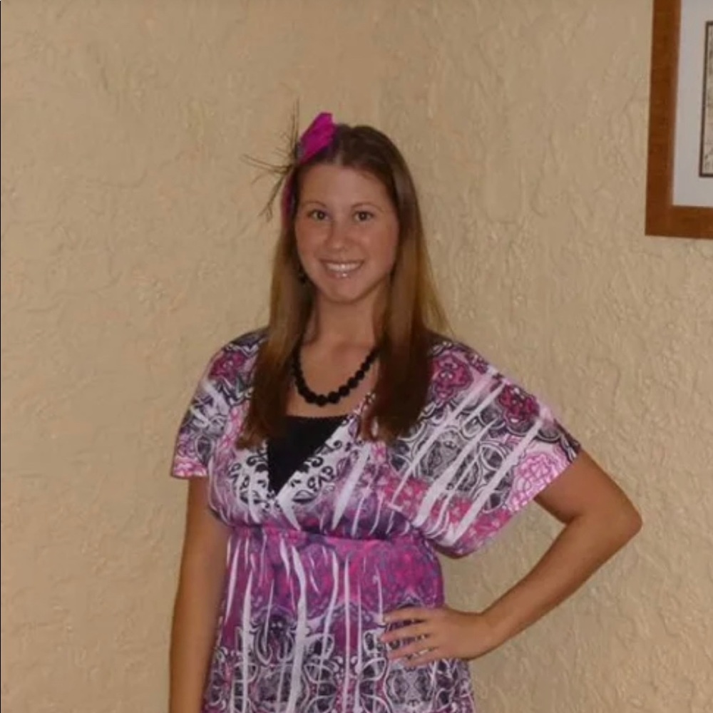 Magenta & White Summer Dress/Bathing Suit Cover Up